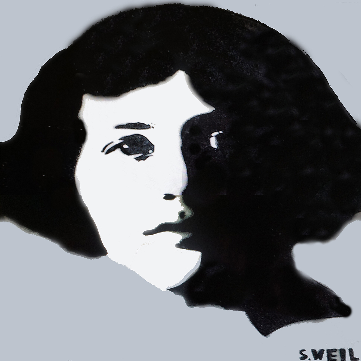 Street art image of Simone Weil